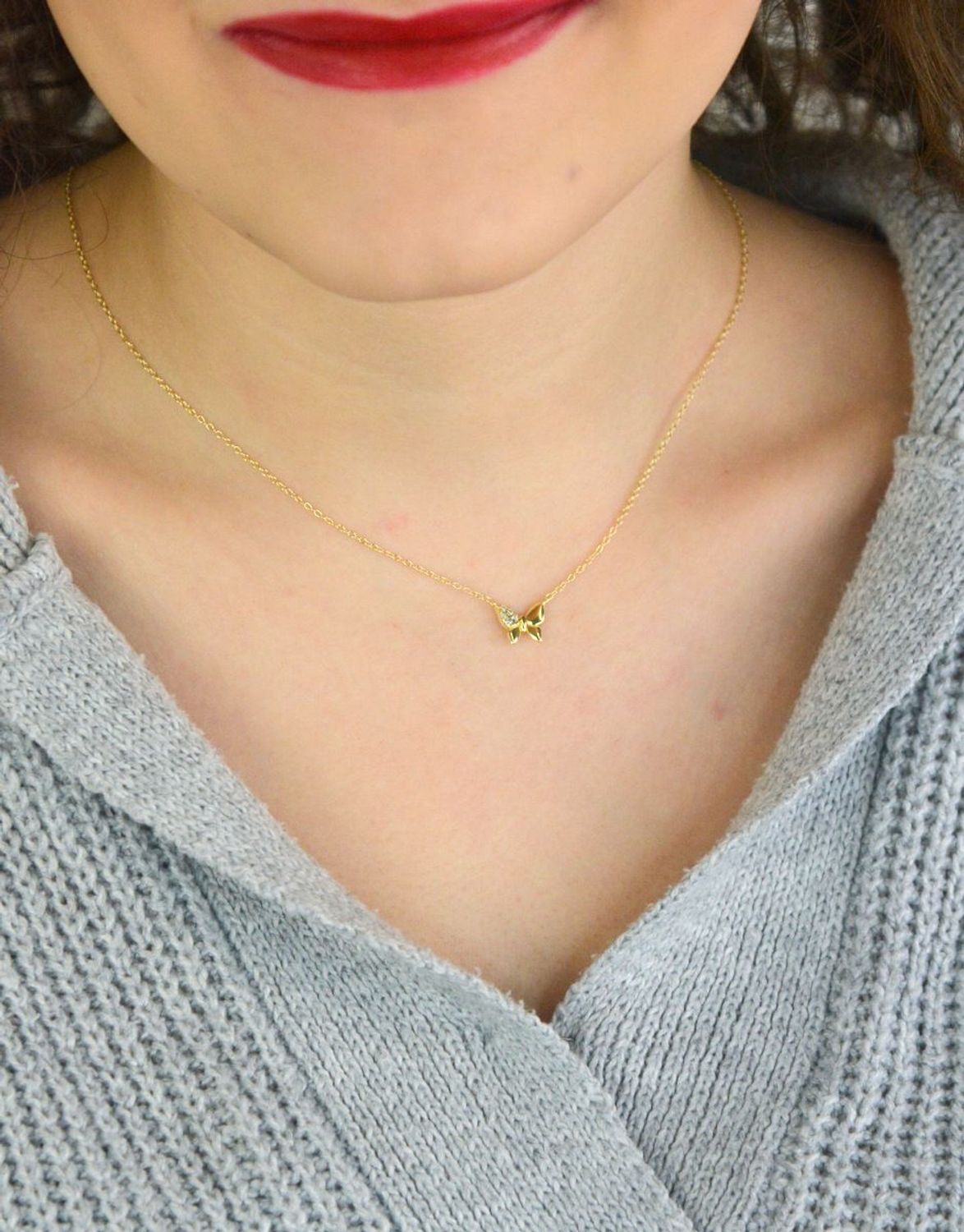 Naszyjnik damski Nomination Italy Petit Sparkle srebrny pozłacany motylek 242303042.jpg